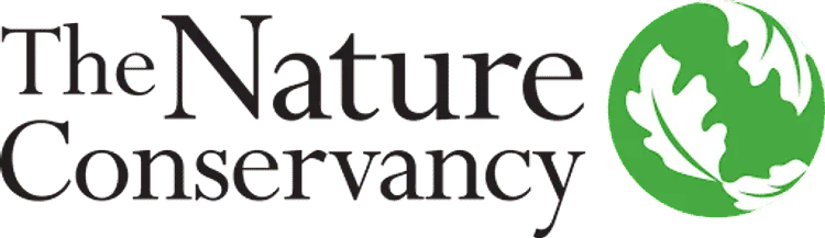 The Nature Conservancy's logo includes its name in a professional font next to a a symbol of leaves.